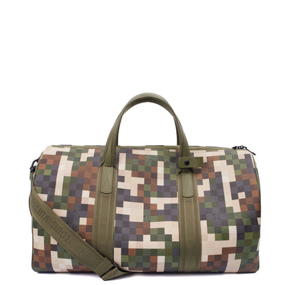 Louis Vuitton Soft Sided Keepall 55 Bandouliere in Damoflage, Canvas — Alternate View 12
