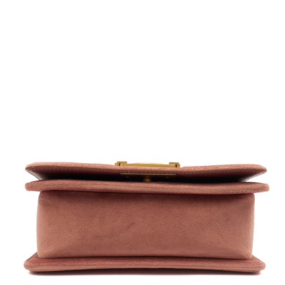 Chanel Shoulder Bag Boy - Small in Pink, Suede — Detail View