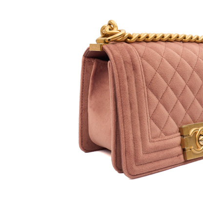 Chanel Shoulder Bag Boy - Small in Pink, Suede — Alternate View 9
