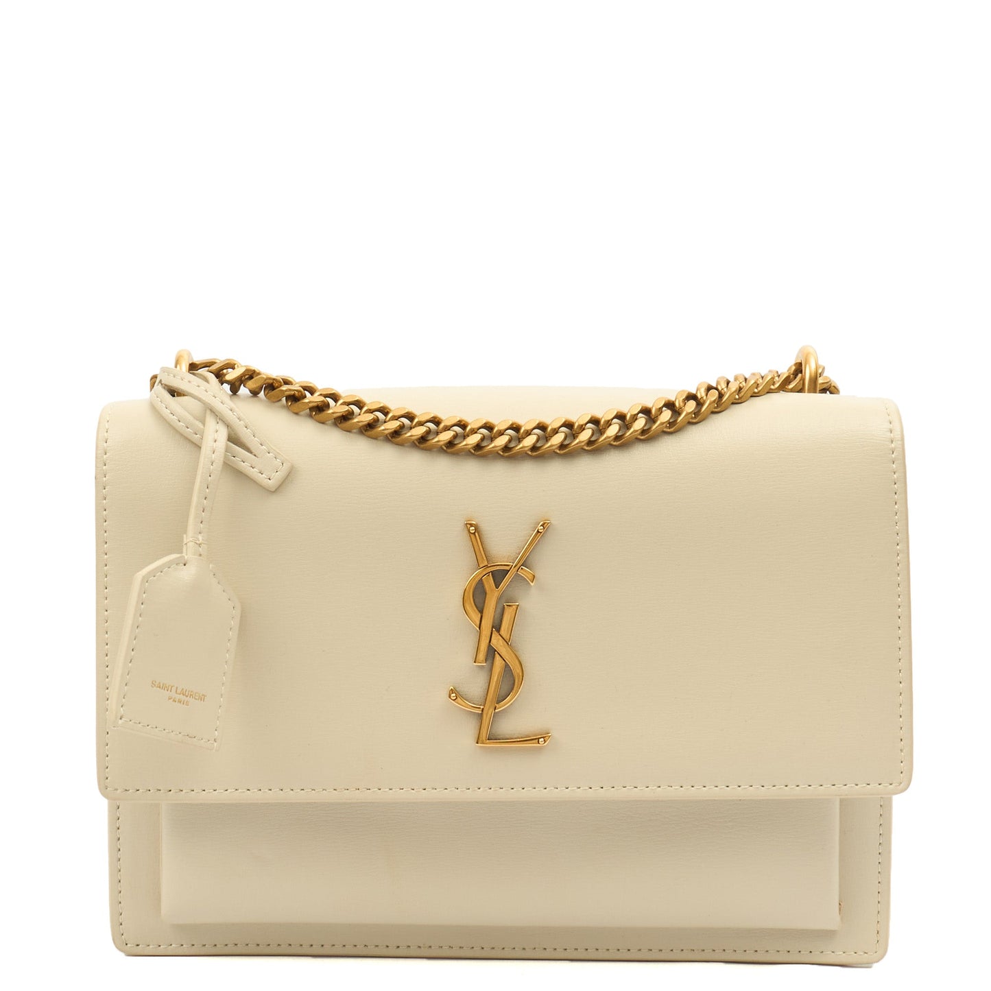 Saint Laurent Cross Body Sunset - Medium in Neutral, Leather — Front View