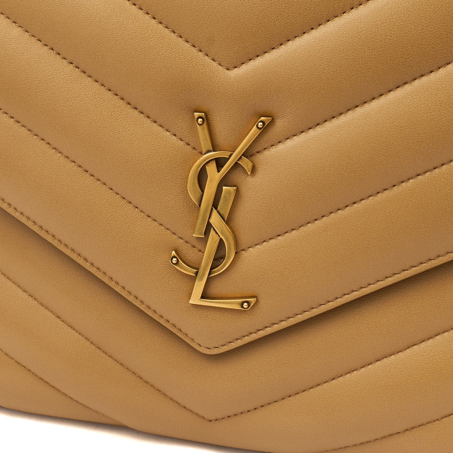 Saint Laurent Shoulder Bag Lou Lou - Medium in Neutral, Leather — Lifestyle View