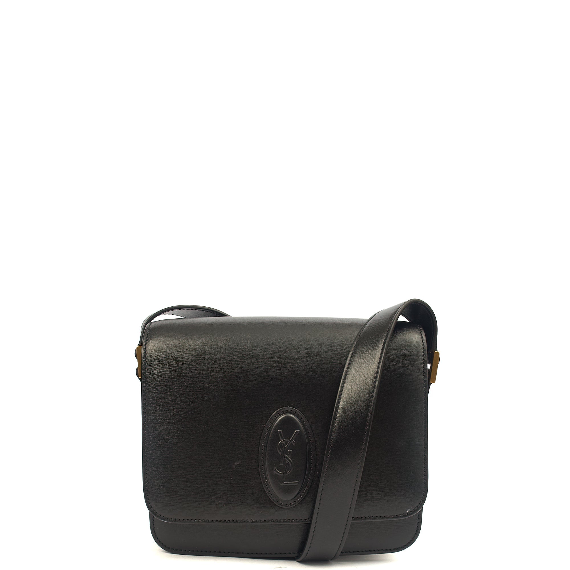 Saint Laurent Shoulder Bag LE 61 in Black, Calfskin Leather — Front View
