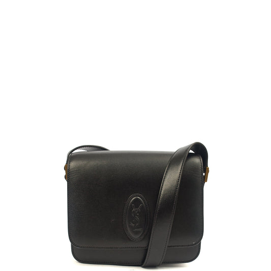 Saint Laurent Shoulder Bag LE 61 in Black, Calfskin Leather — Front View