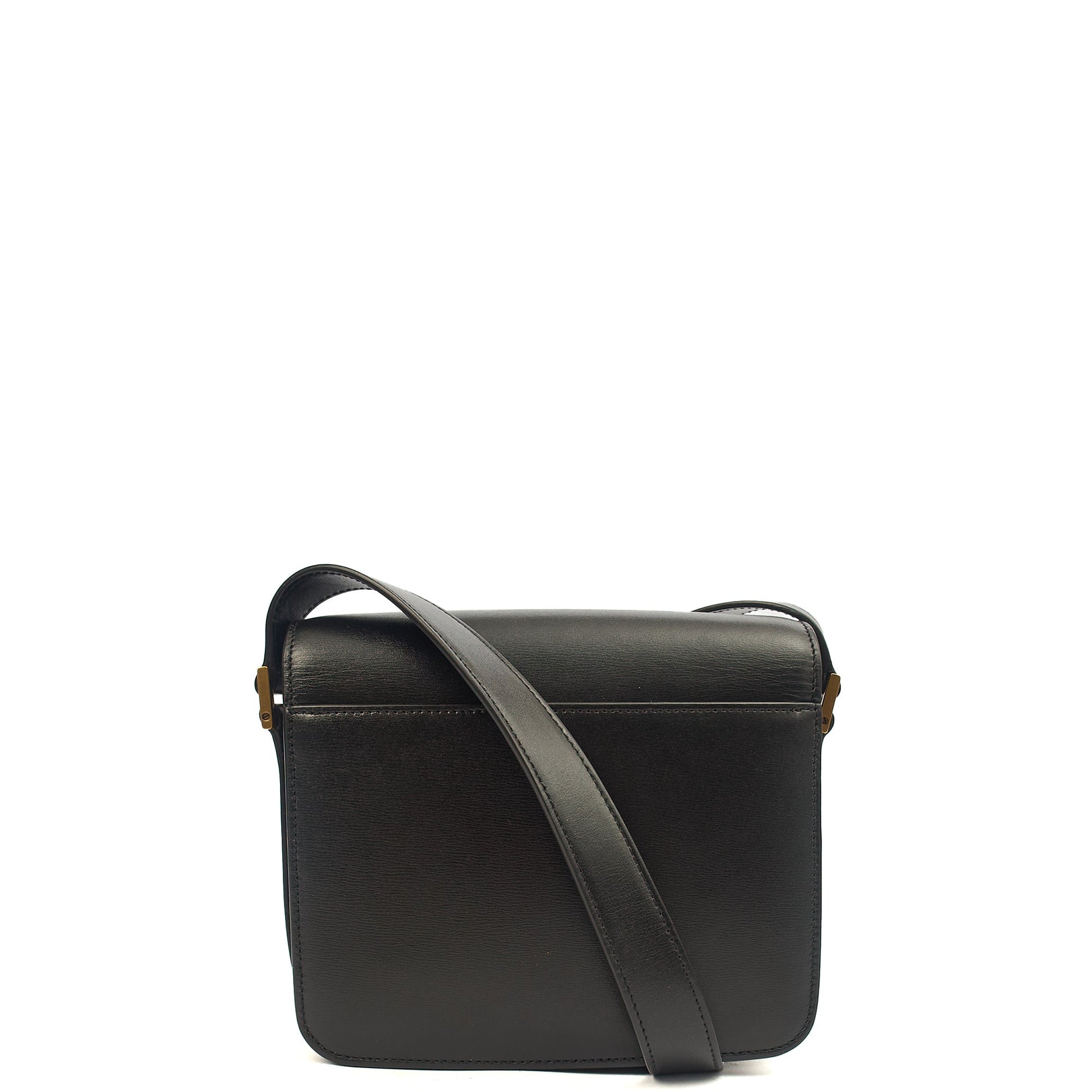 Saint Laurent Shoulder Bag LE 61 in Black, Calfskin Leather — Back View