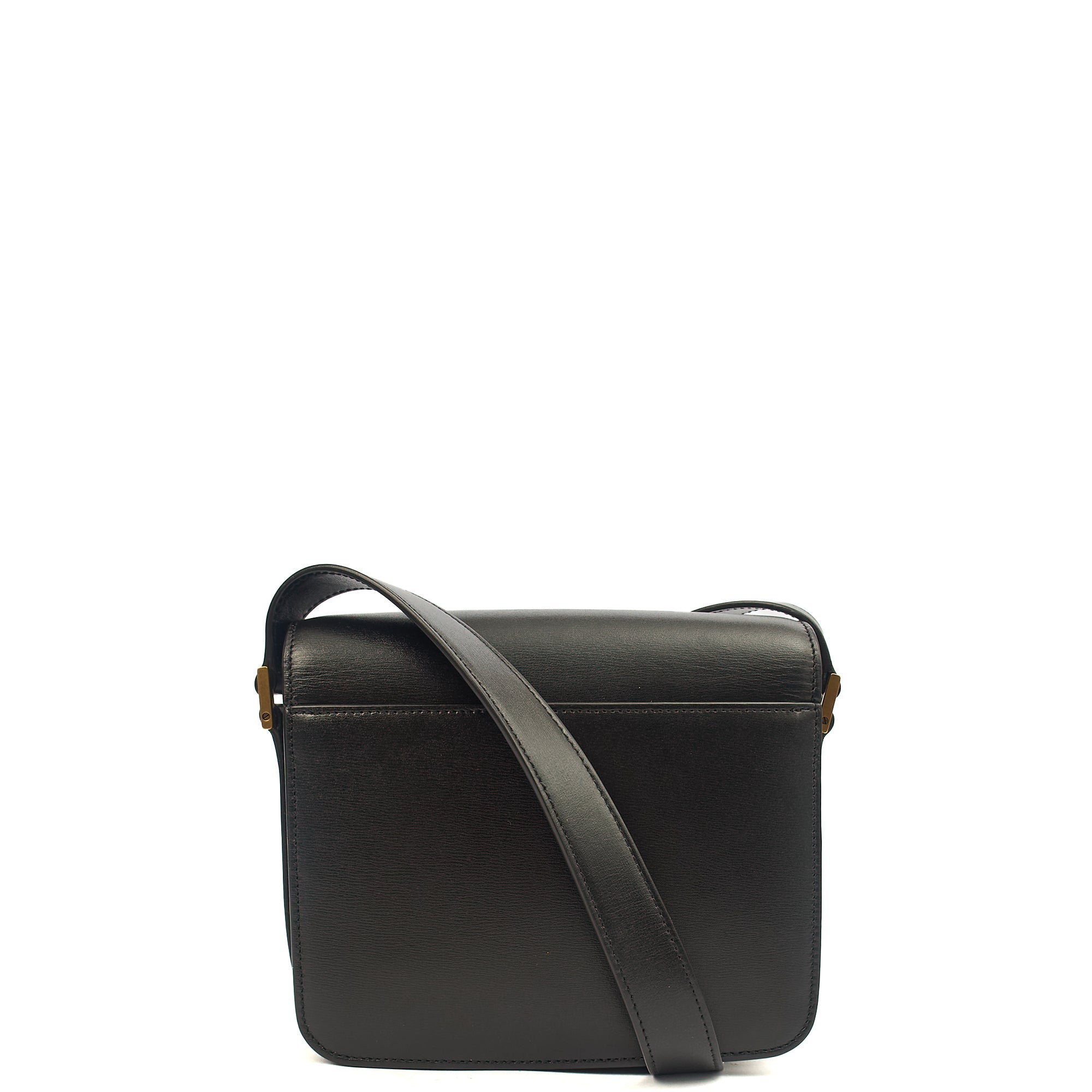 Saint Laurent Shoulder Bag LE 61 in Black, Calfskin Leather — Back View