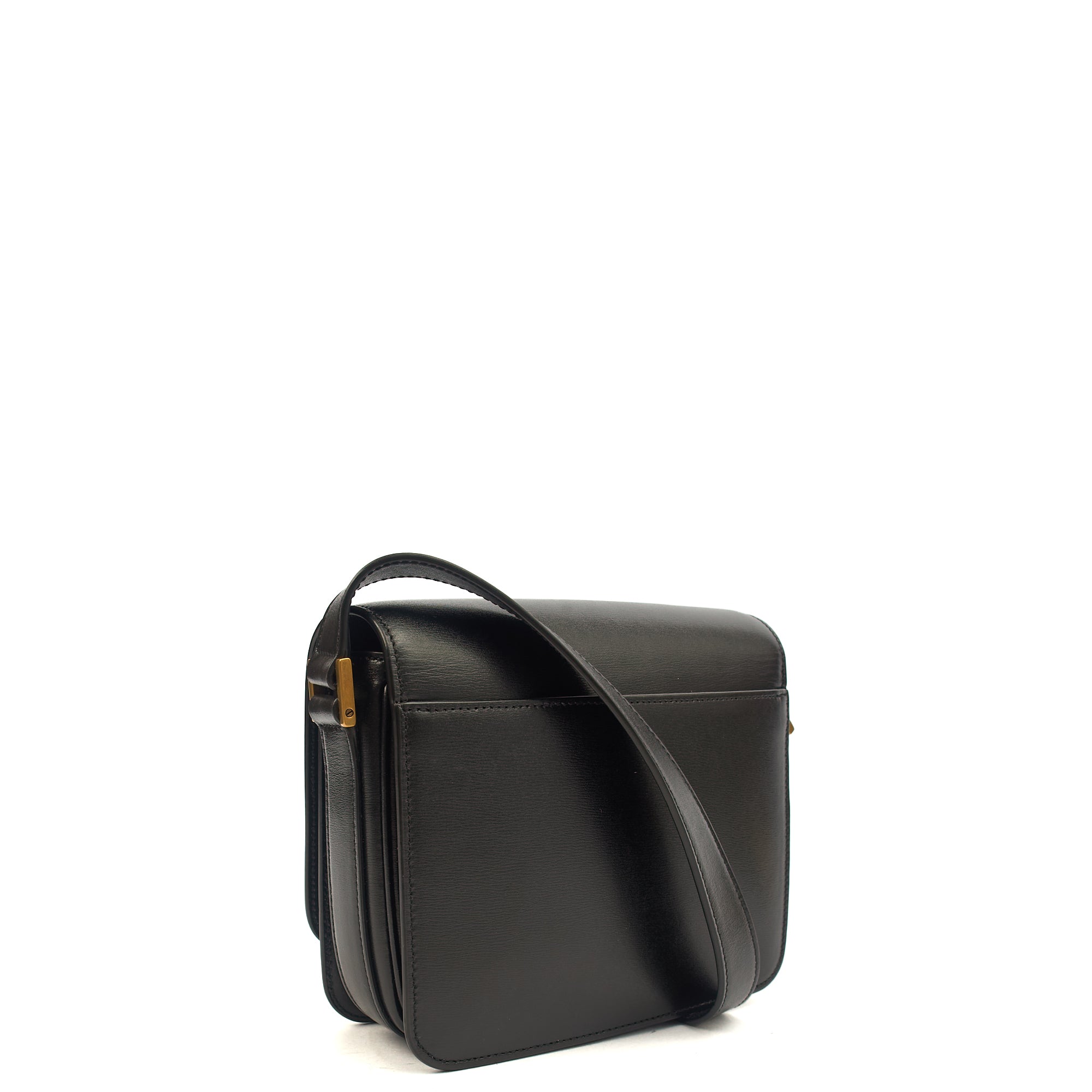 Saint Laurent Shoulder Bag LE 61 in Black, Calfskin Leather — Side View