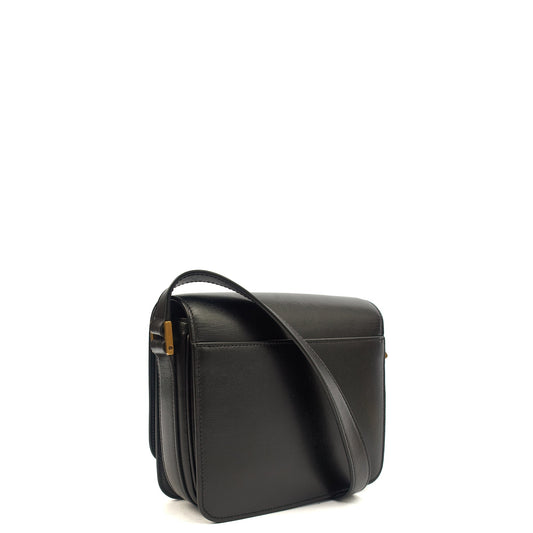Saint Laurent Shoulder Bag LE 61 in Black, Calfskin Leather — Side View