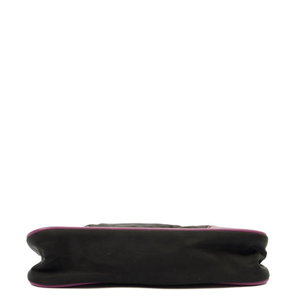 Prada Mini Bag Nylon Pochette in Black, Denim — Top View