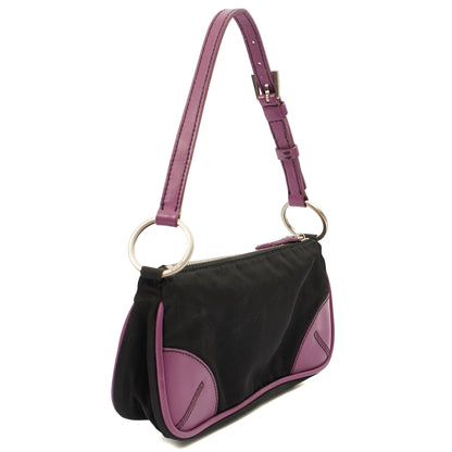 Prada Mini Bag Nylon Pochette in Black, Denim — Side View