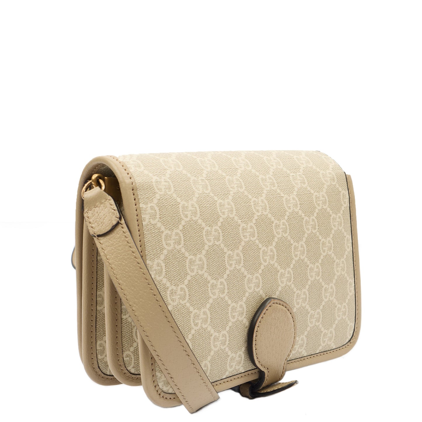 Gucci Cross Body Interlocking GG Shoulder Bag - Small in Neutral, Leather — Alternate View 8