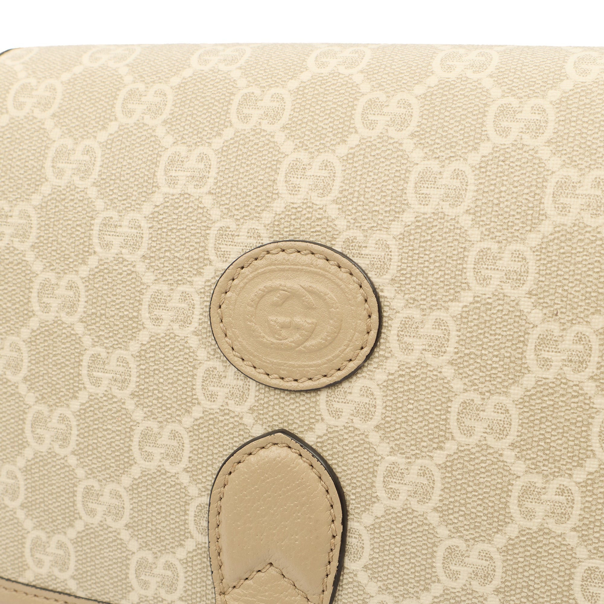 Gucci Cross Body Interlocking GG Shoulder Bag - Small in Neutral, Leather — Lifestyle View