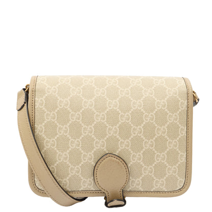 Gucci Cross Body Interlocking GG Shoulder Bag - Small in Neutral, Leather — Back View