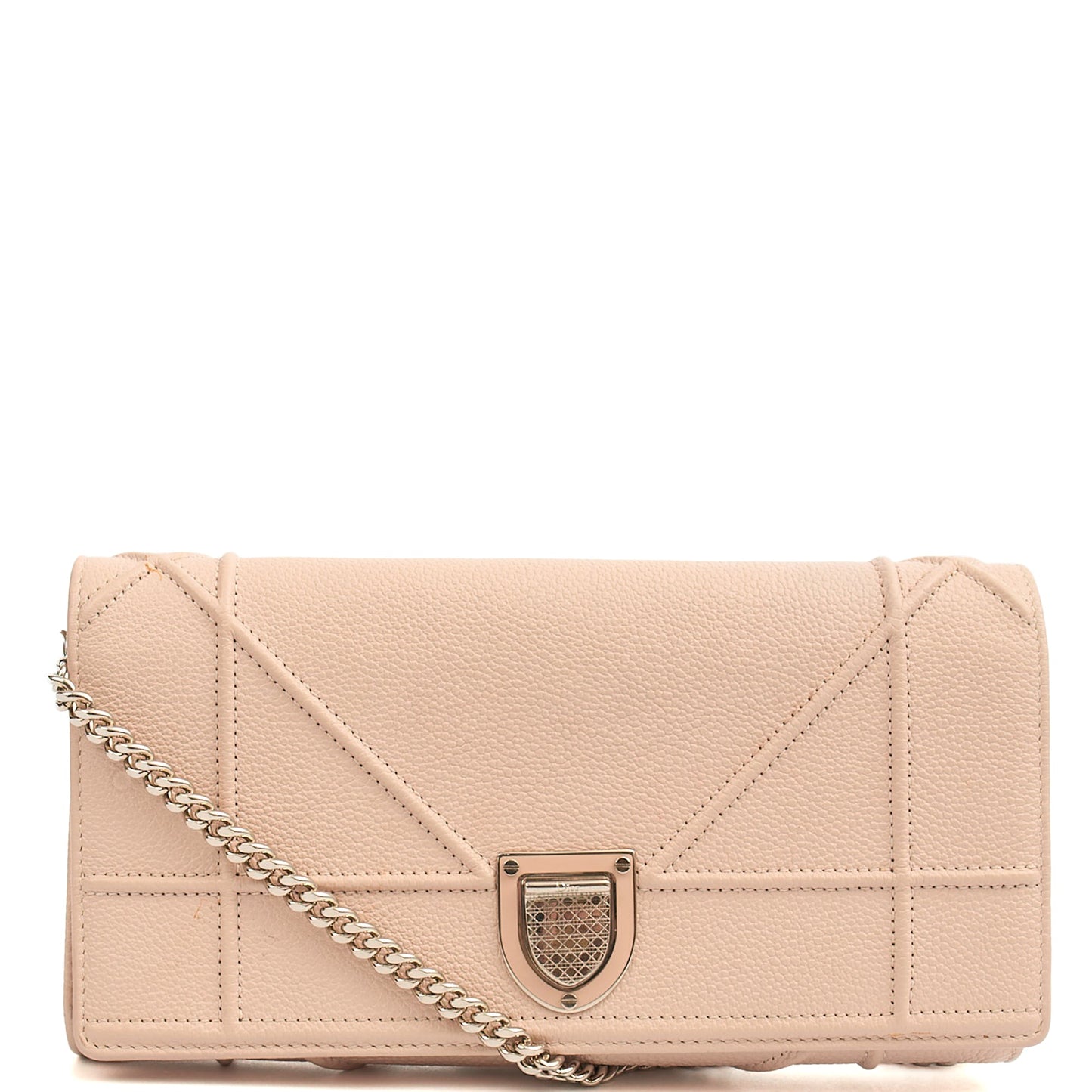 Christian Dior Cross Body Diorama WOC in Powder Pink, Calfskin — Front View