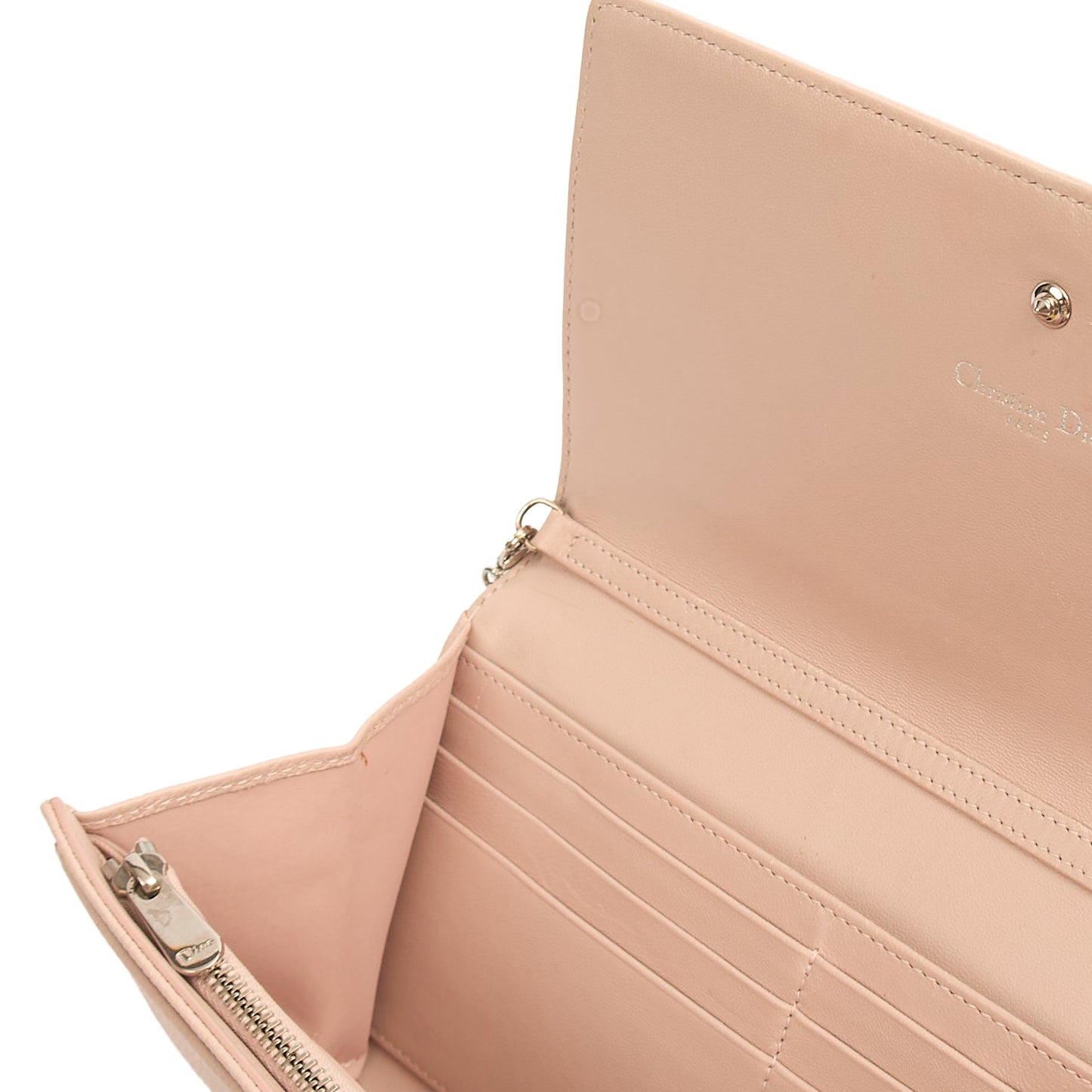 Christian Dior Cross Body Diorama WOC in Powder Pink, Calfskin — Detail View