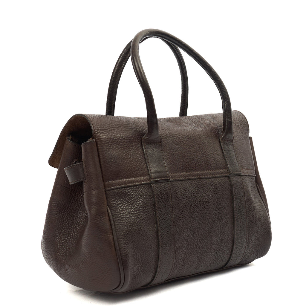Mulberry Tote Bayswater- Small in Brown, Calfskin Leather — Back View