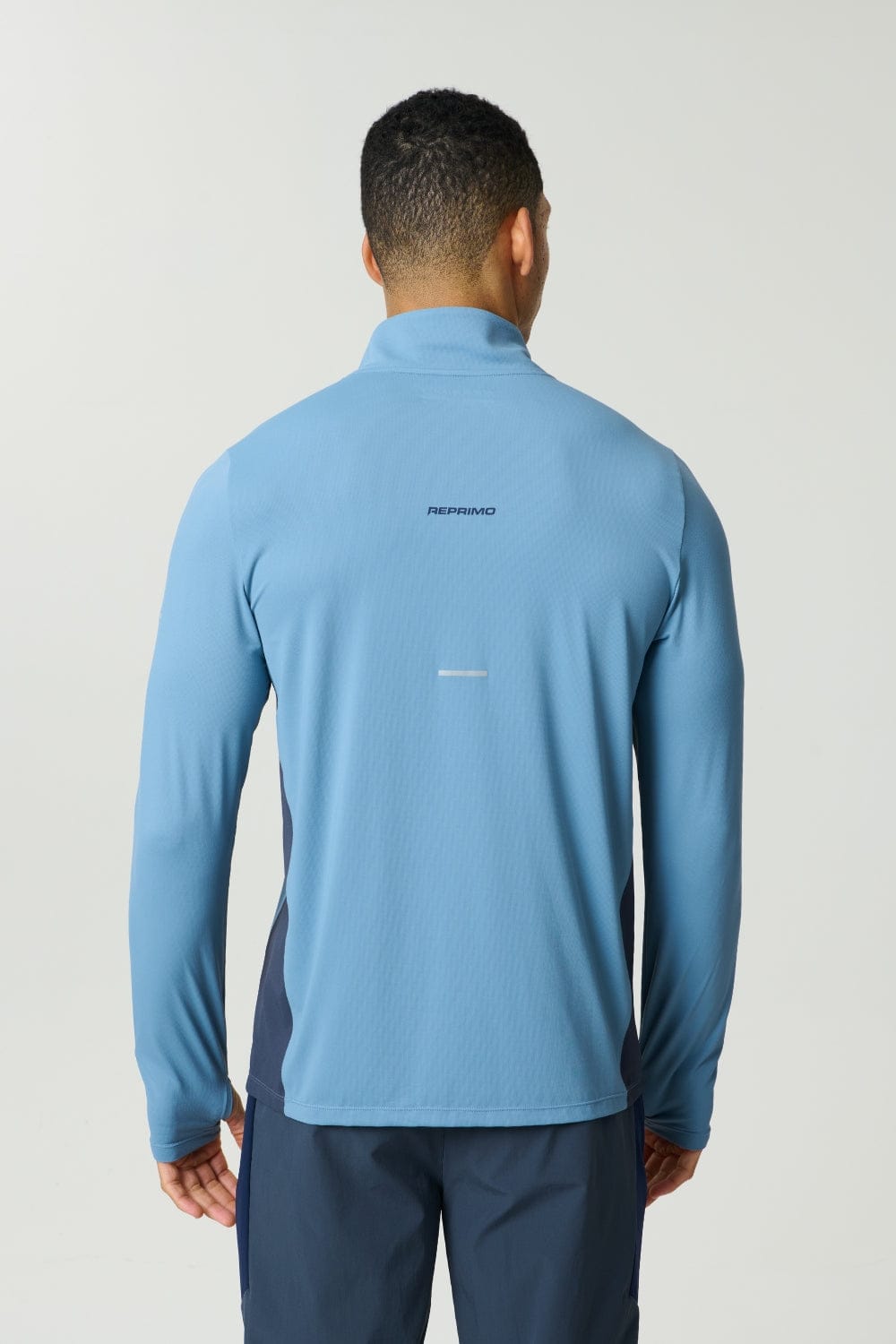 Reprimo Vortex Quarter Zip 'Dusty Blue Ink Blue' — XS — Side View
