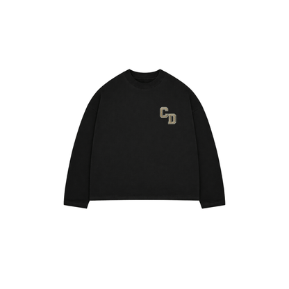 Cardair CD Logo Long Sleeve T shirt - Black — S — Front View
