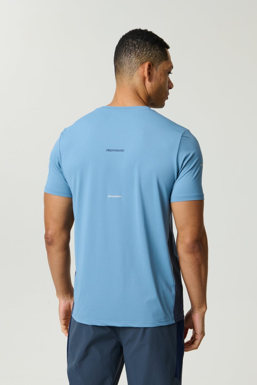 Reprimo Vortex Tee 'Dusty Blue Ink Blue' — XXS — Back View
