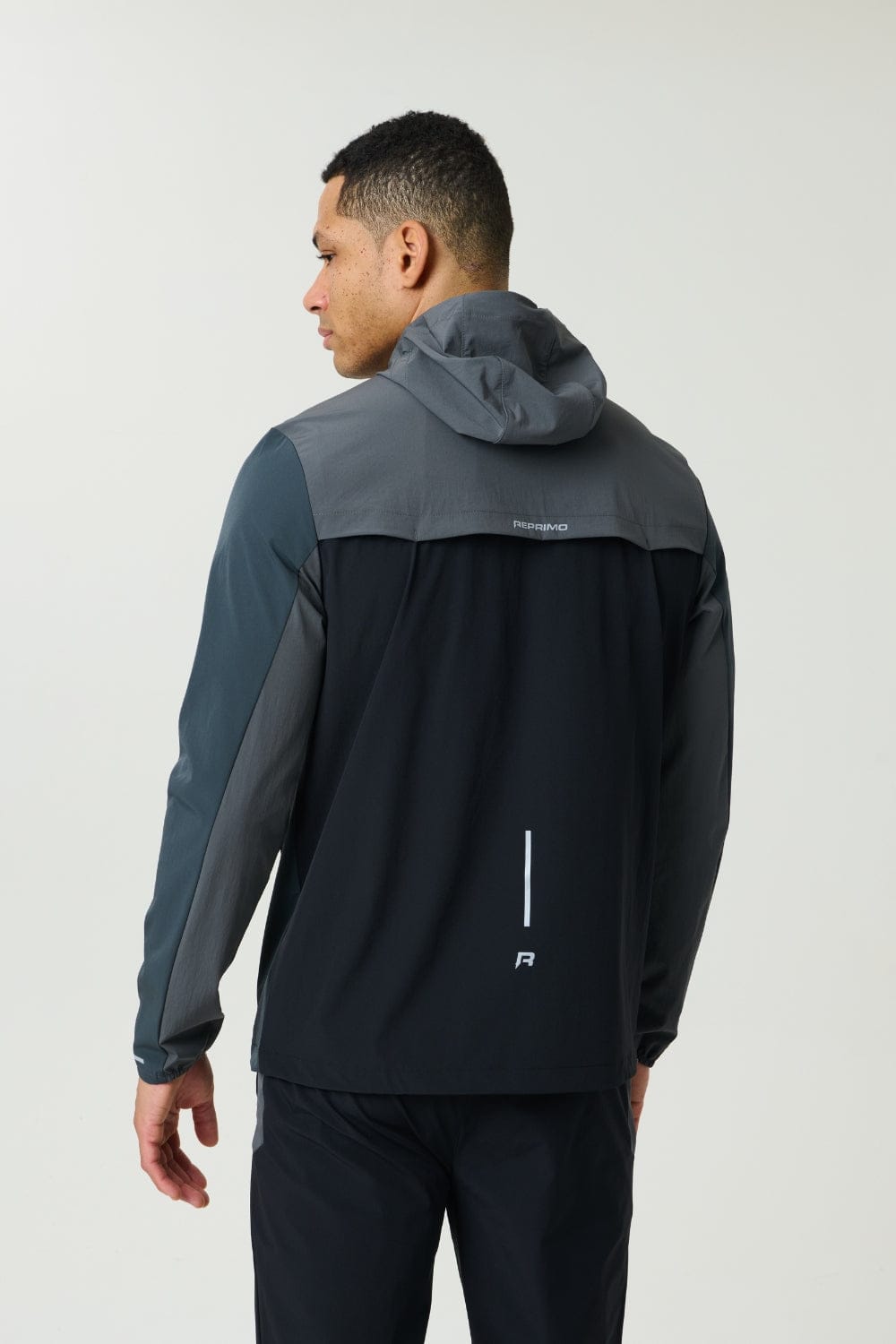 Reprimo Flight Windbreaker Jacket 'Slate Obsidian' — XXS — Back View