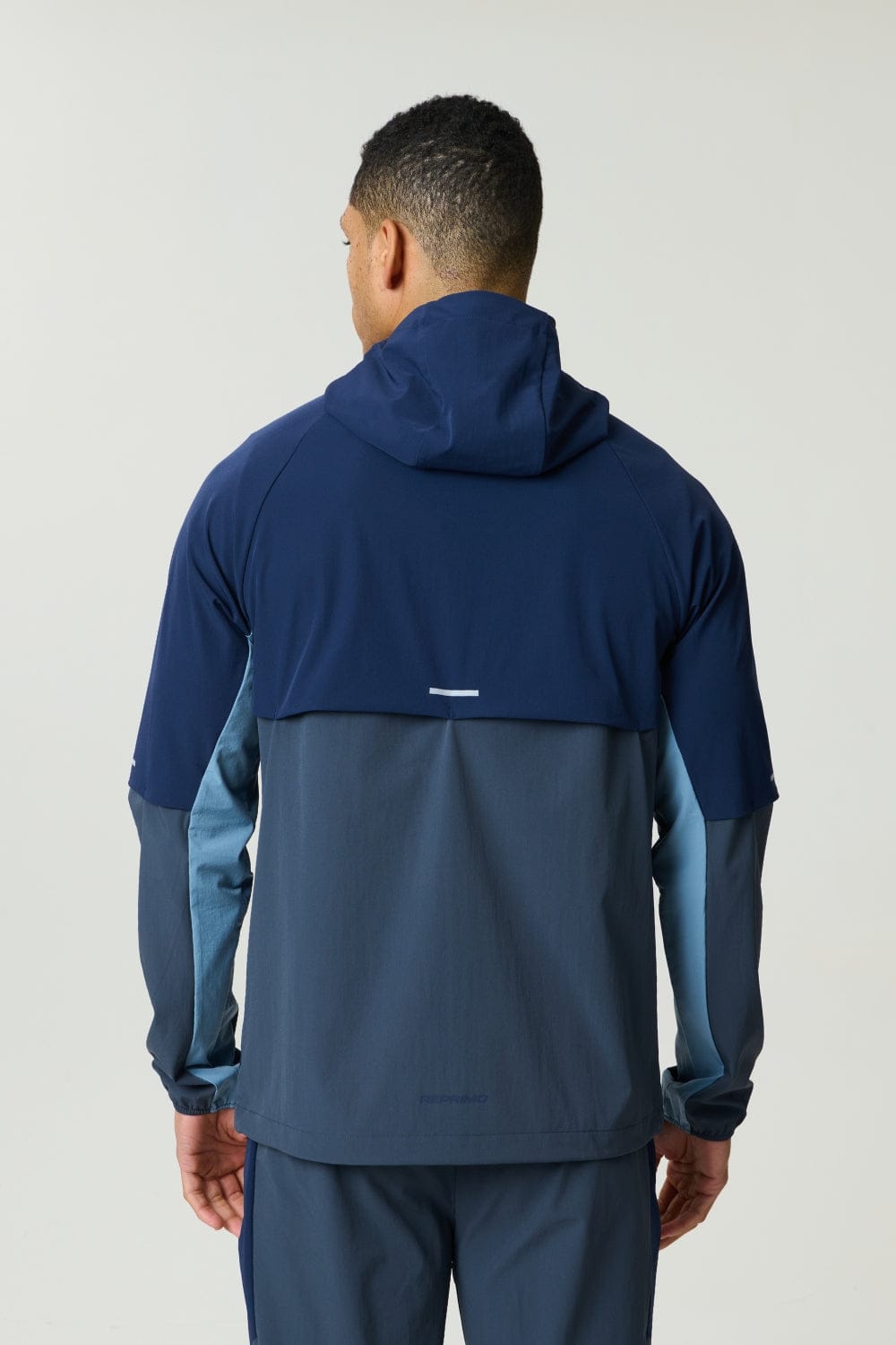 Reprimo Vortex Windbreaker Jacket 'Dusty Blue Ink Blue' — XXS — Back View