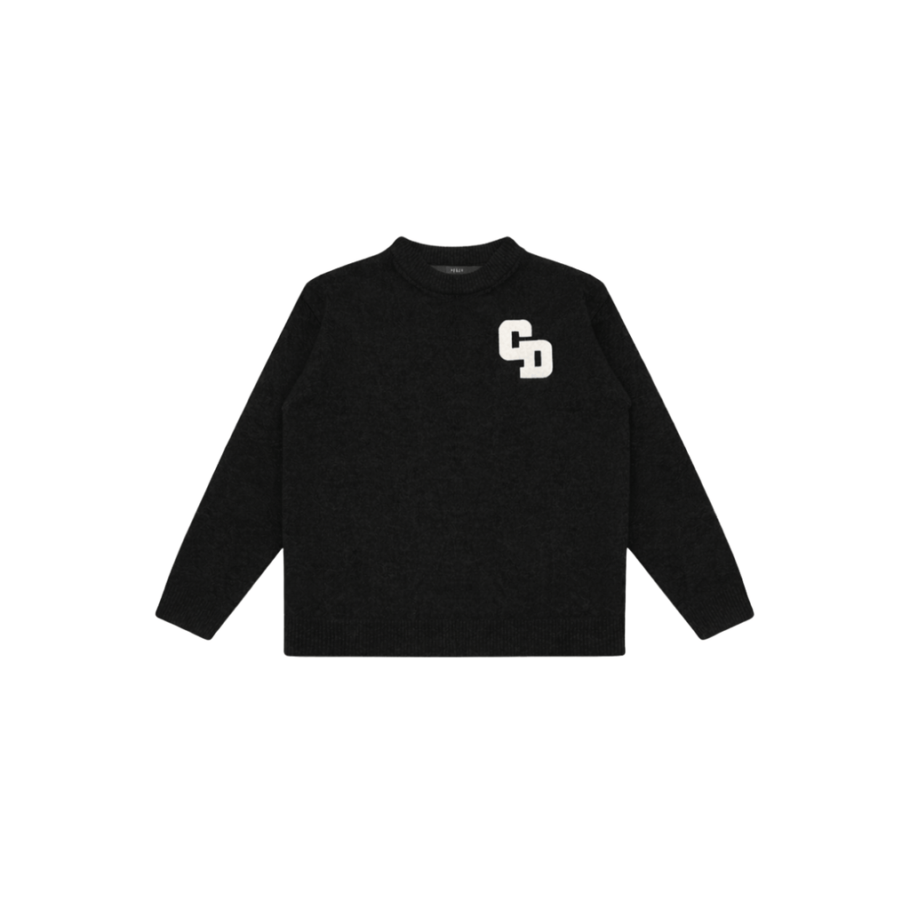 Cardair CD Logo Knit Sweater - Black — S — Front View