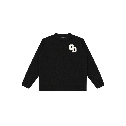 Cardair CD Logo Knit Sweater - Black — S — Front View