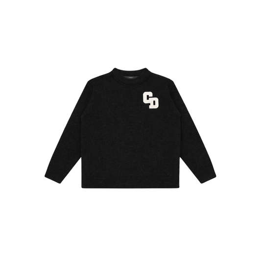Cardair CD Logo Knit Sweater - Black — S — Front View