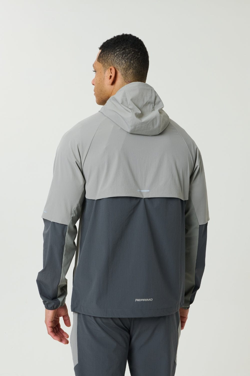 Reprimo Vortex Windbreaker Jacket 'Faded Dune Slate' — XXS — Back View