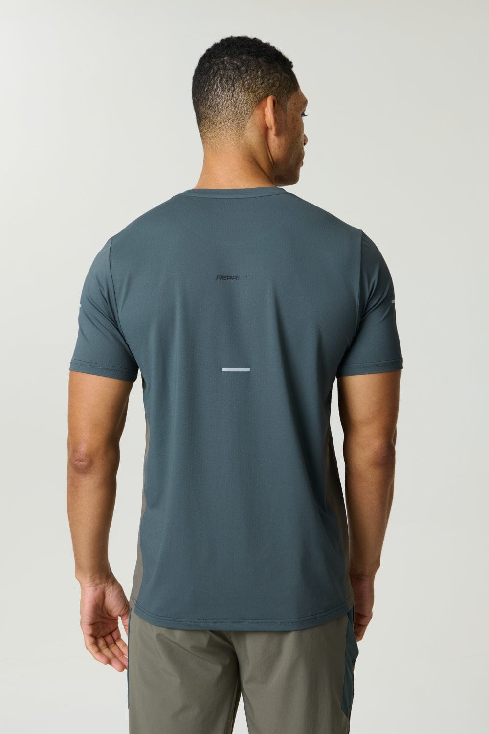 Reprimo Vortex Tee 'Dark Moss Grey Velvet' — XXS — Back View