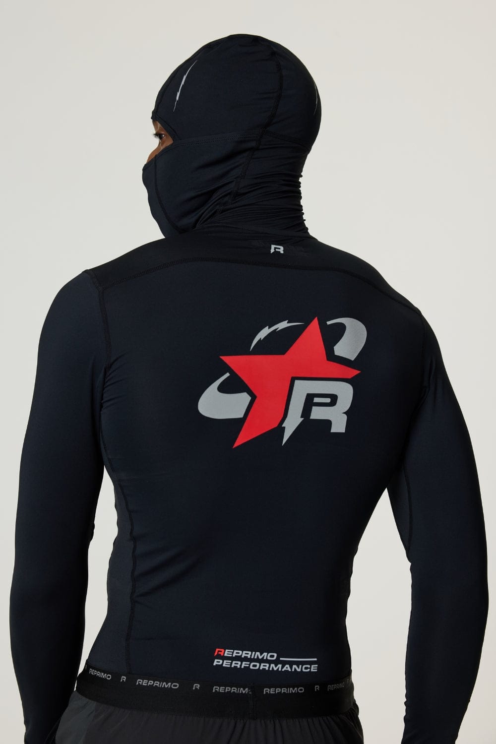 Reprimo RP Base-Layer Balaclava Hoodie 'Black Red' — XS — Side View