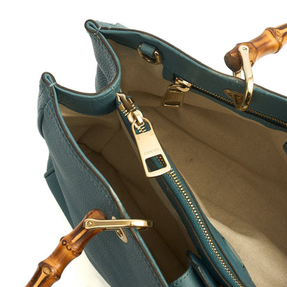 Gucci Tote Bamboo Shopper Tote - Medium in Blue, Leather — Alternate View 15