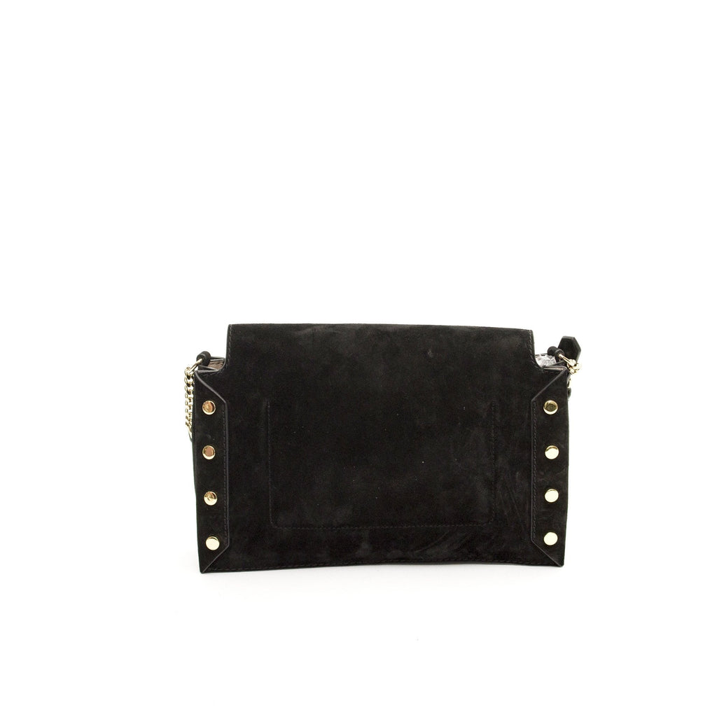 Jimmy Choo Cross Body Lockett  in Black, Suede — Detail View