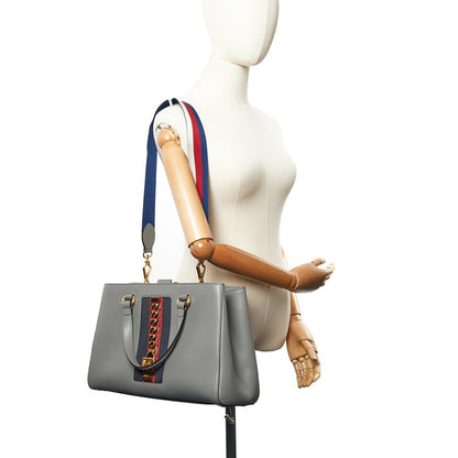 Gucci Tote Sylvie Top Handle Bag in Dusty Grey, Leather — Alternate View 13