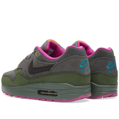 NIKE AIR MAX 1 LEATHER Dark Pewter & Carbon Green — UK 3 | EU 35.5 | US 3.5 — Detail View