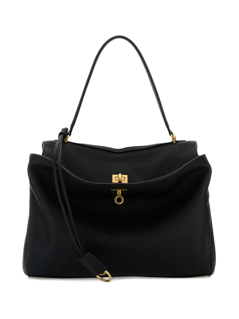 Balenciaga Leather Slouchy Shoulder Bag — Same as shown — Size One Size — Front View