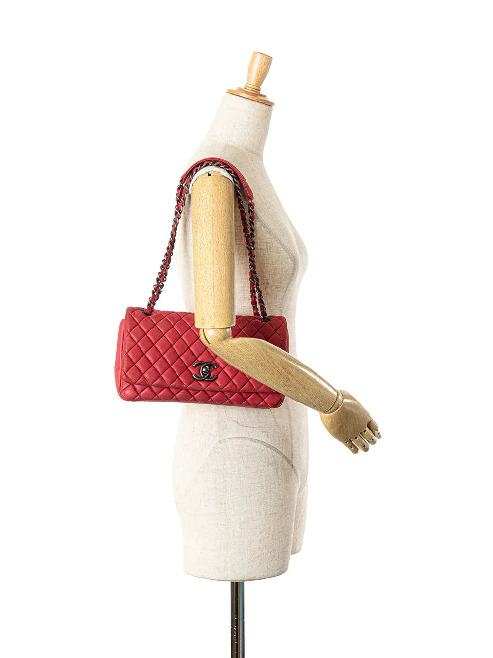 Chanel Pre Owned 2012 2013 Small Iridescent Calfskin New Bubble Flap Shoulder Bag — Same as shown — Size One Size — Side View