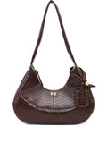 Ganni Medium Croc Embossed Shoulder Bag — Same as shown — Size One Size — Front View