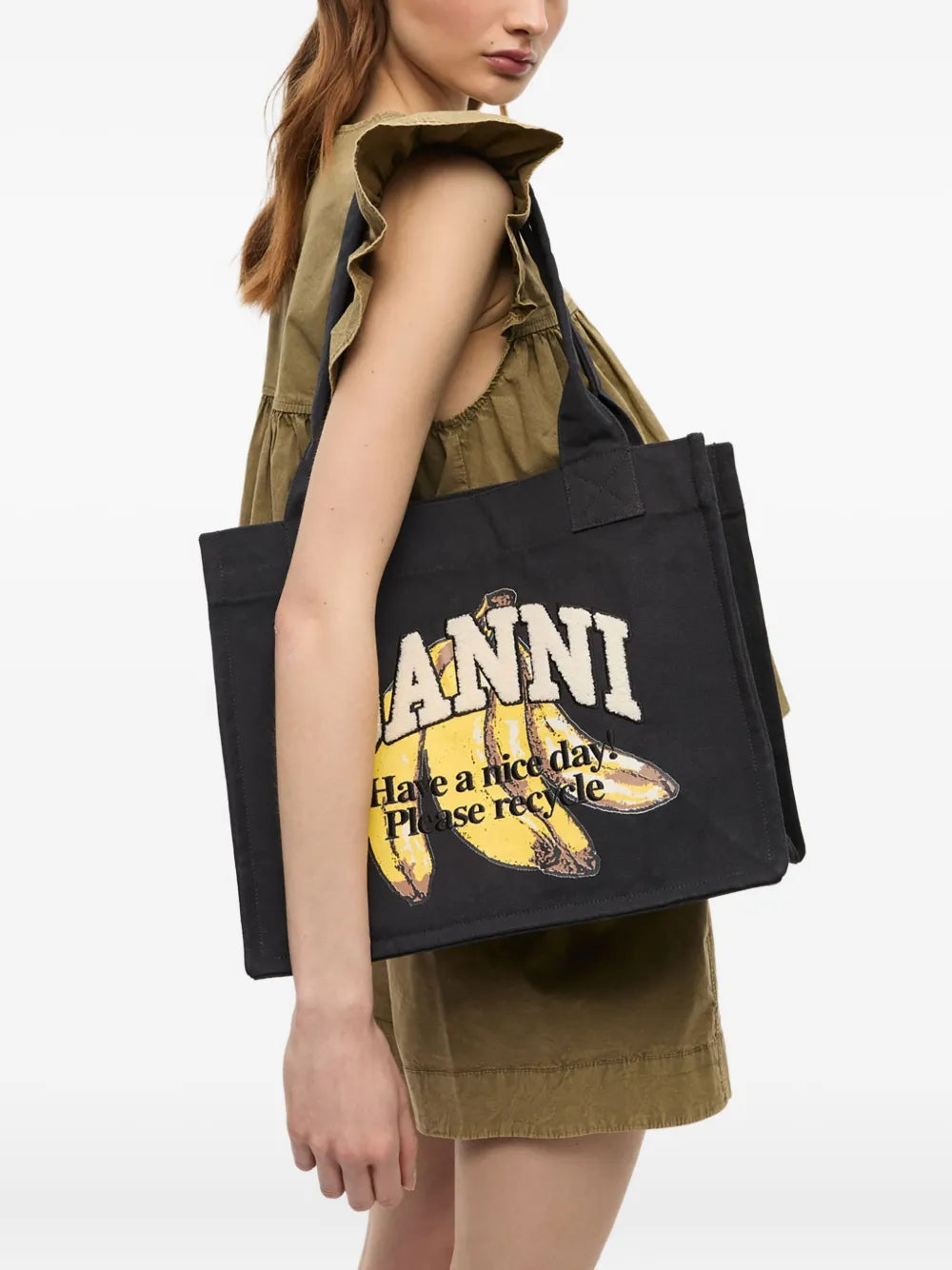 Ganni Cotton Shoulder Bag — Same as shown — Size One Size — Back View