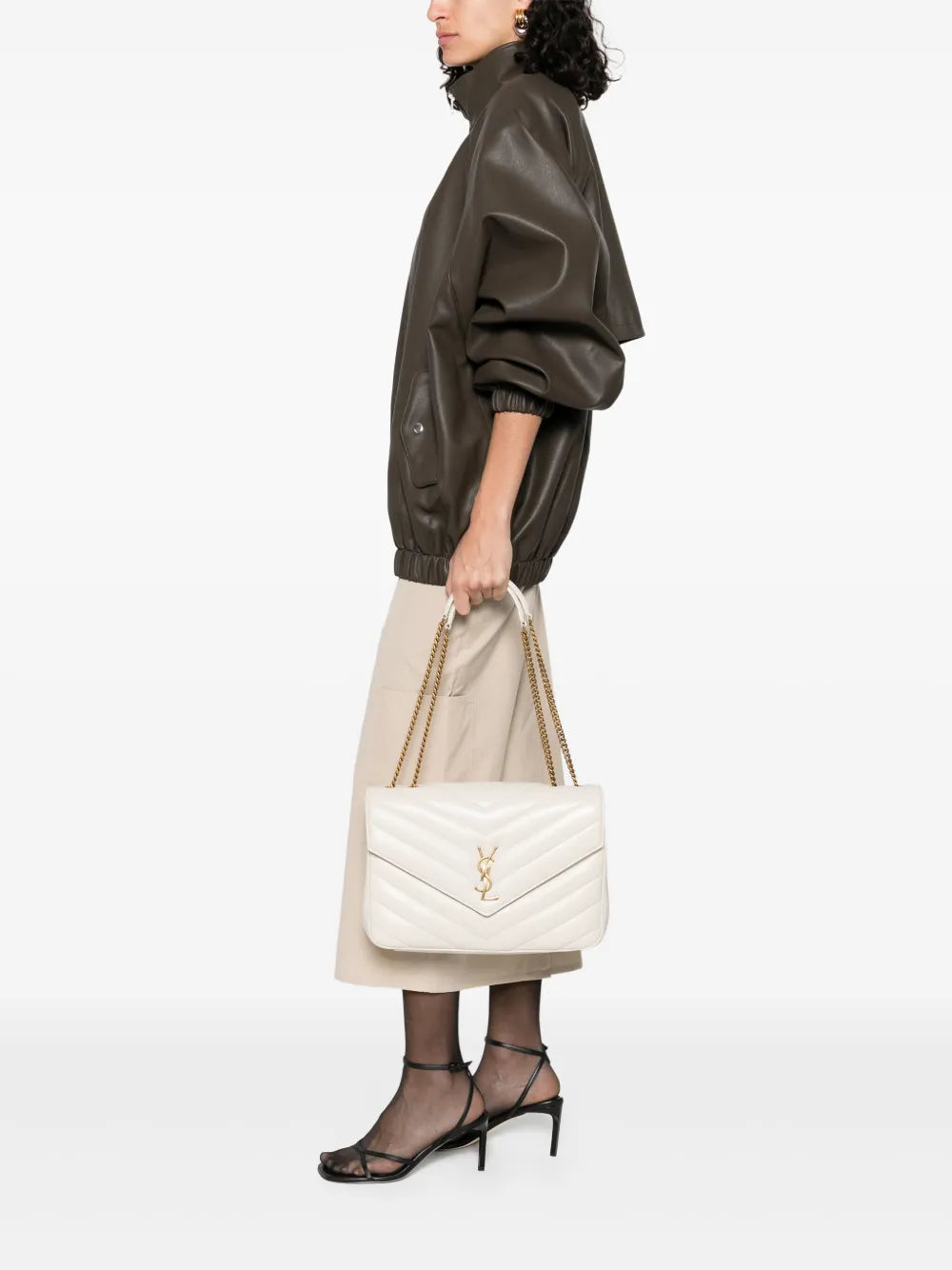 Saint Laurent Large Loulou Leather Shoulder Bag — Same as shown — Size One Size — Side View