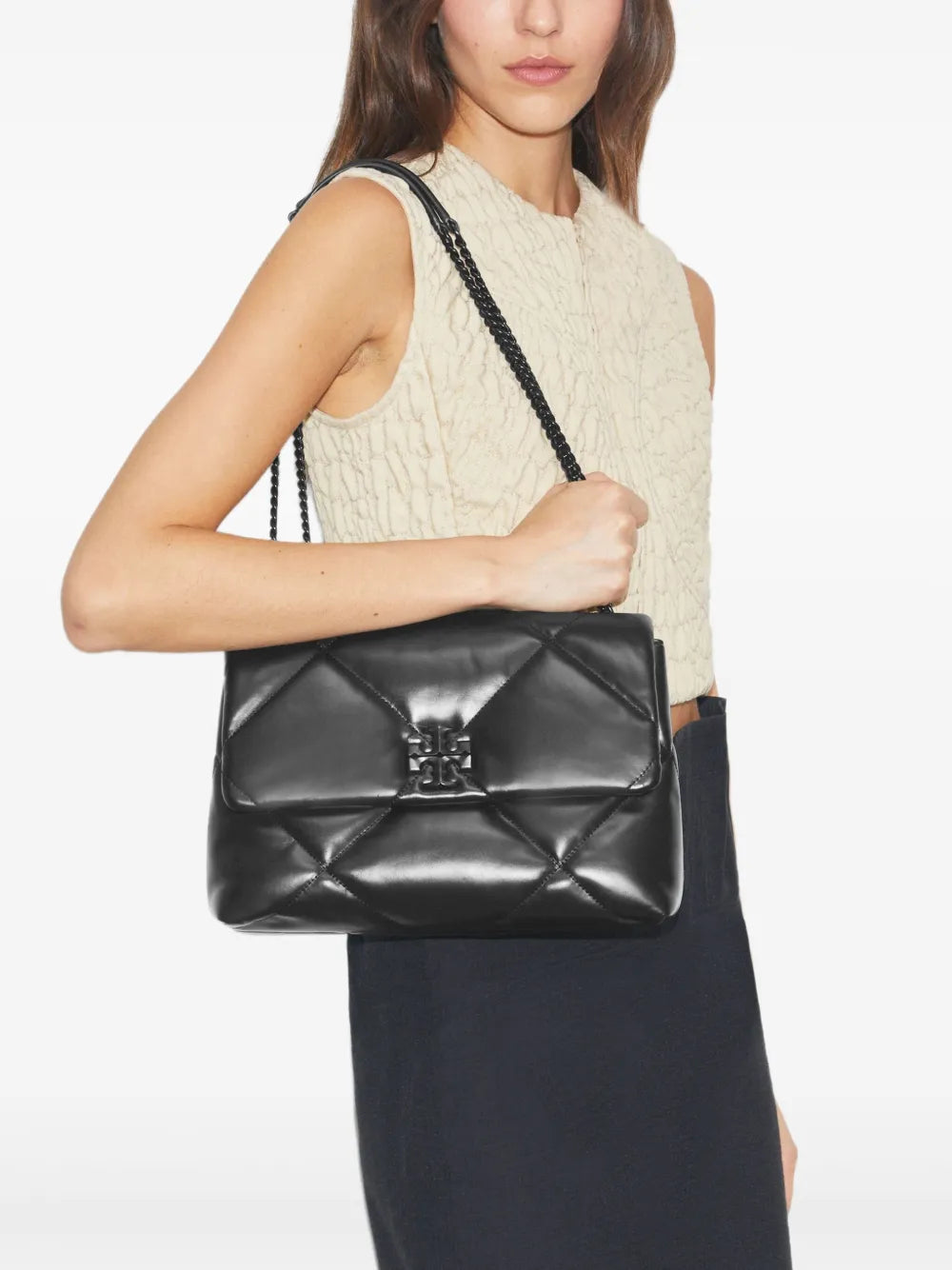 Tory Burch Kira Quilted Leather Shoulder Bag — Same as shown — Size One Size — Side View