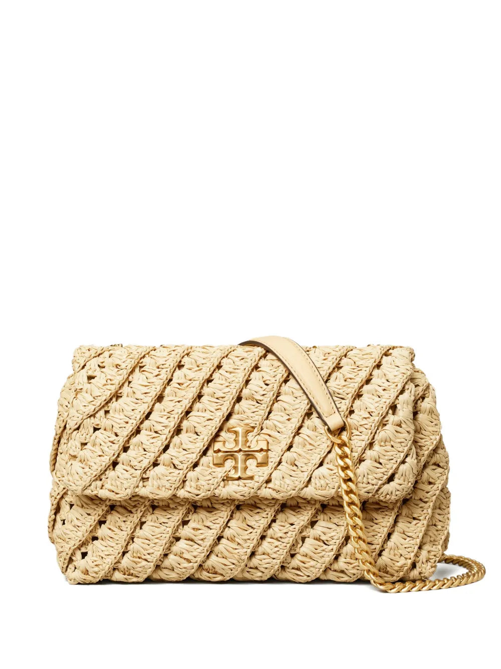 Tory Burch Kira Braided Straw Shoulder Bag — Same as shown — Size One Size — Front View