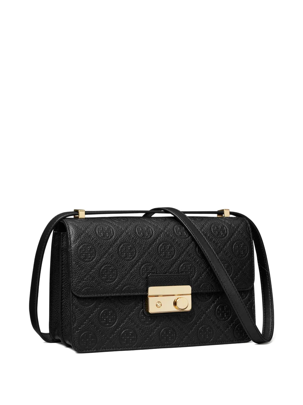 Tory Burch T Monogram Embossed Leather Shoulder Bag — Same as shown — Size One Size — Detail View
