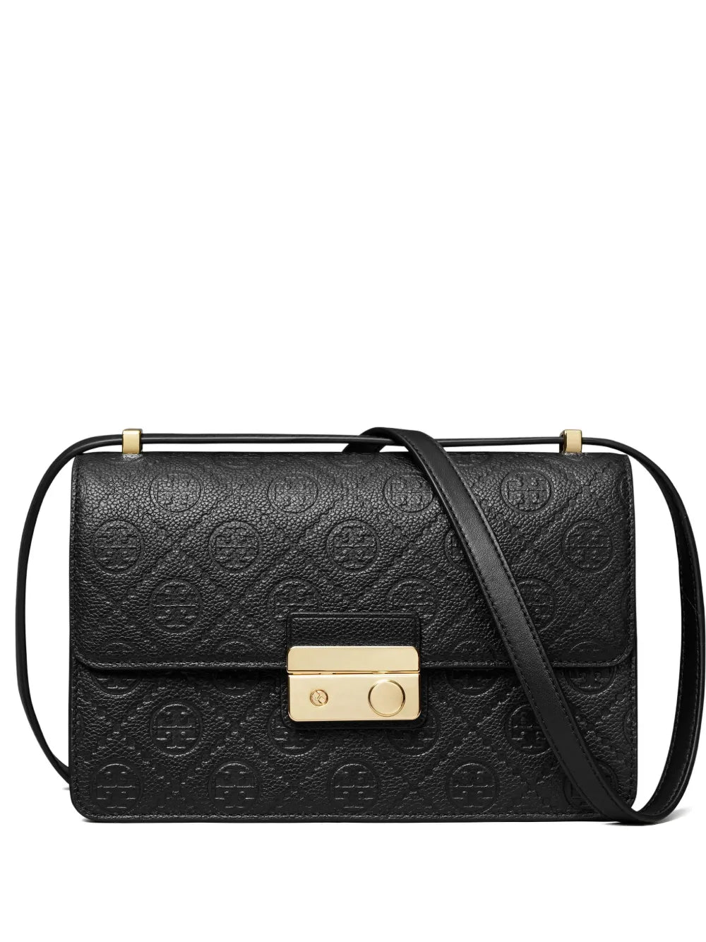Tory Burch T Monogram Embossed Leather Shoulder Bag — Same as shown — Size One Size — Front View