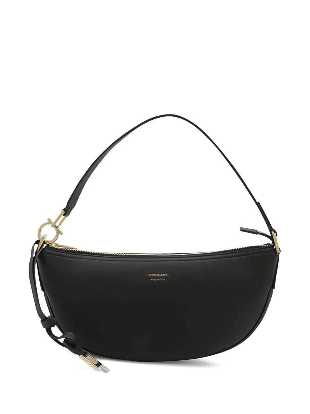 Ferragamo Small Oval Shaped Leather Shoulder Bag — Same as shown — Size One Size — Front View