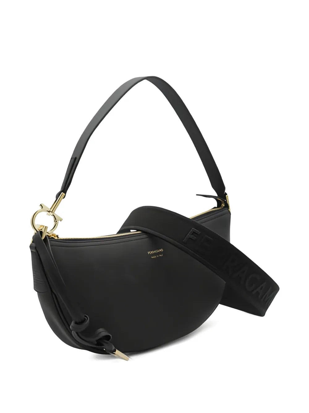 Ferragamo Small Oval Shaped Leather Shoulder Bag — Same as shown — Size One Size — Back View