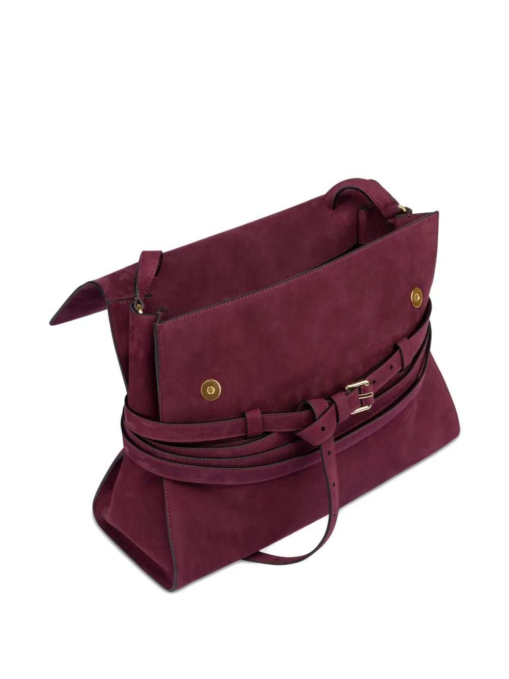 Moschino Medium Tie Me Suede Shoulder Bag — Same as shown — Size One Size — Back View