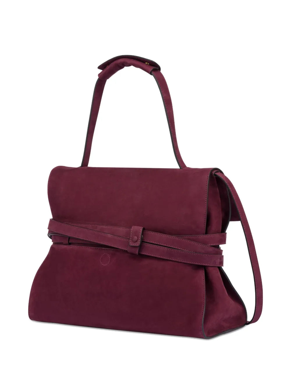 Moschino Medium Tie Me Suede Shoulder Bag — Same as shown — Size One Size — Side View