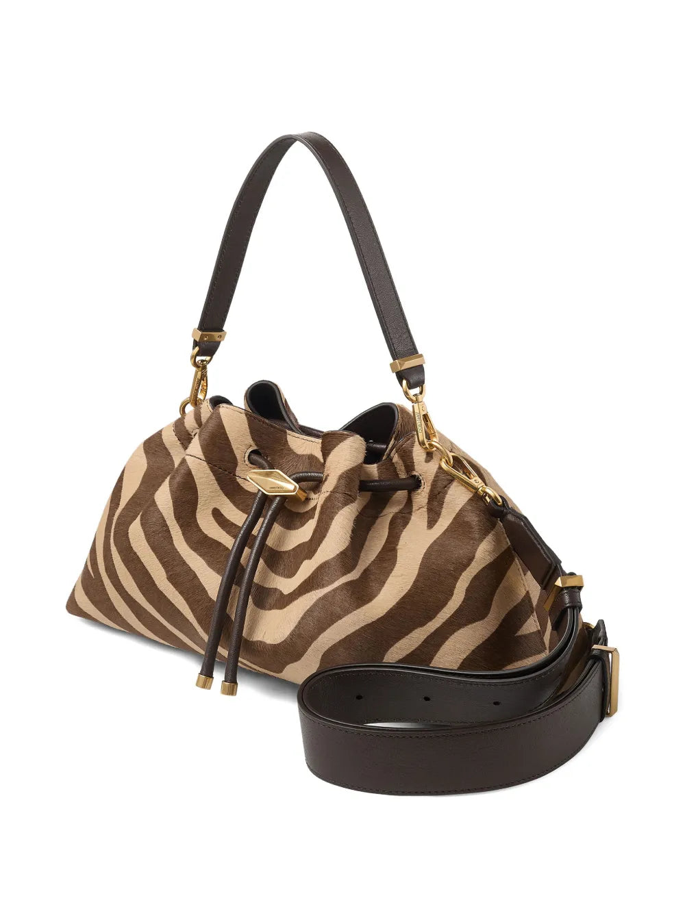 Jimmy Choo Medium Cinch Zebra Print Shoulder Bag — Same as shown — Size One Size — Side View