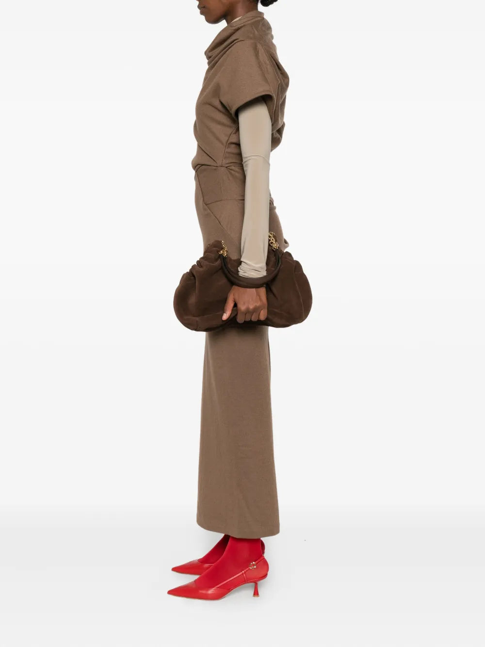 Demellier Midi Miami Suede Shoulder Bag — Same as shown — Size One Size — Side View