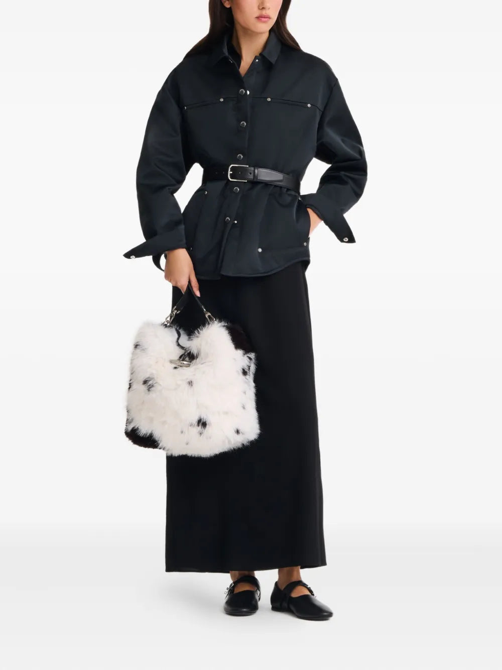 Longchamp Le Roseau Faux Fur Clasp Shoulder Bag — Same as shown — Size One Size — Side View